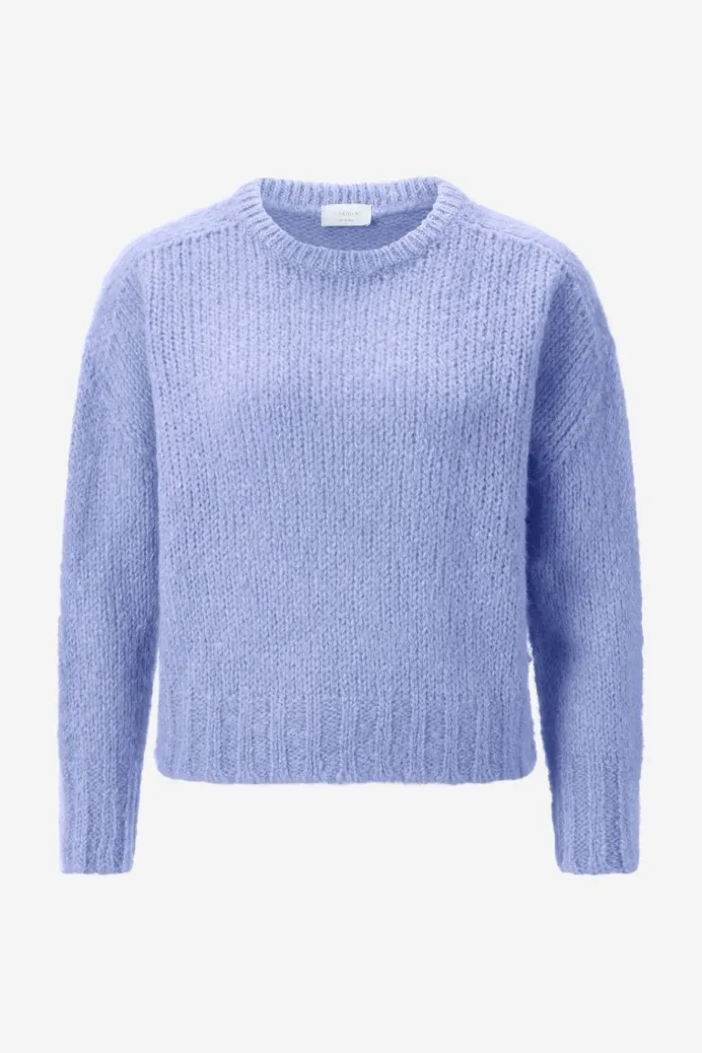 Grobstrickpullover Mit Rundhalsausschnitt