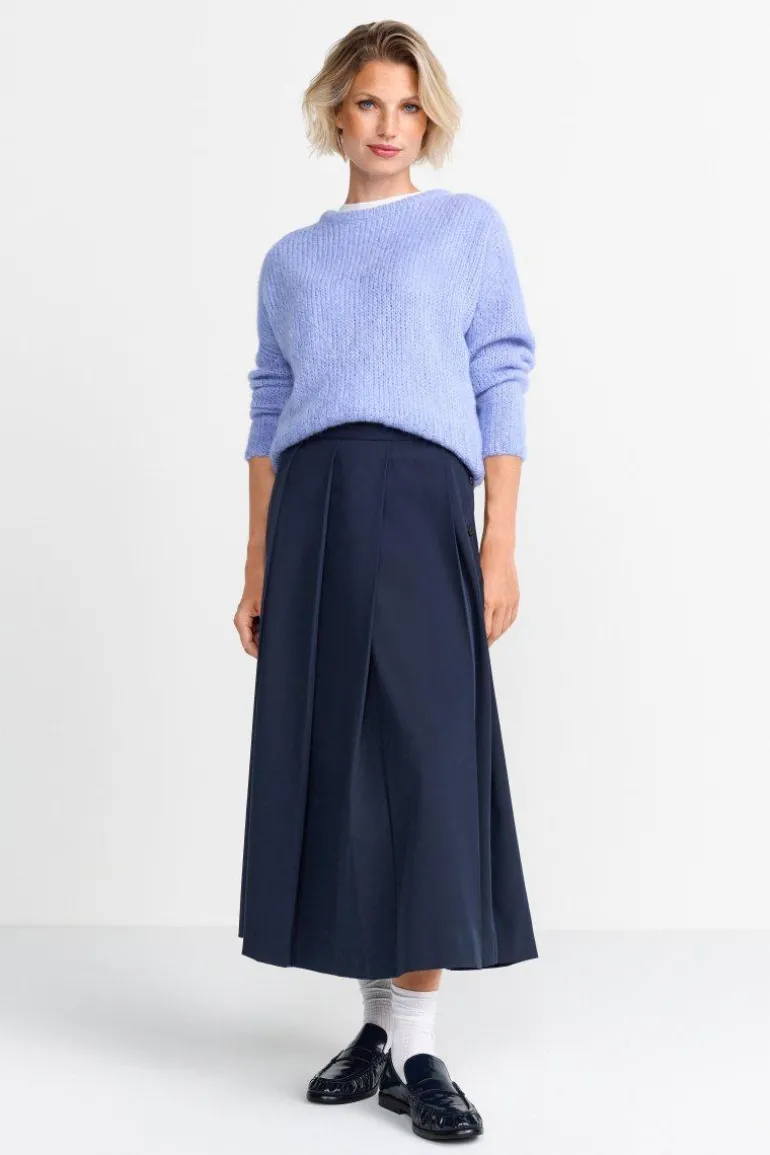 Grobstrickpullover Mit Rundhalsausschnitt