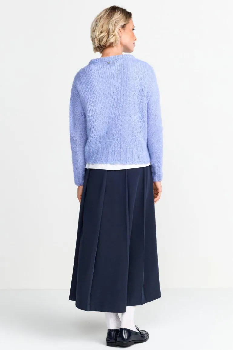 Grobstrickpullover Mit Rundhalsausschnitt