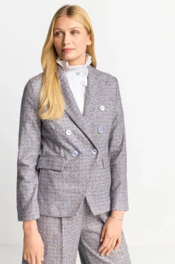 Karierter Wollblazer Mit Reverskragen