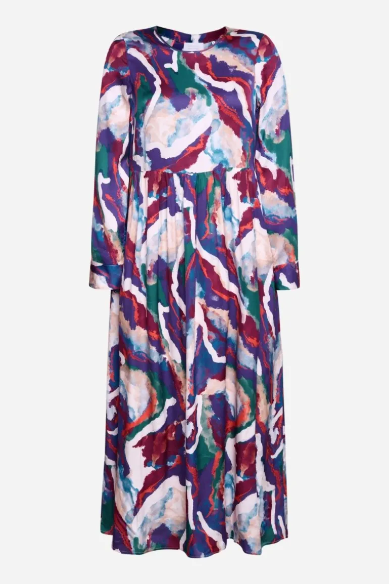 Midikleid Mit Abstraktem Print