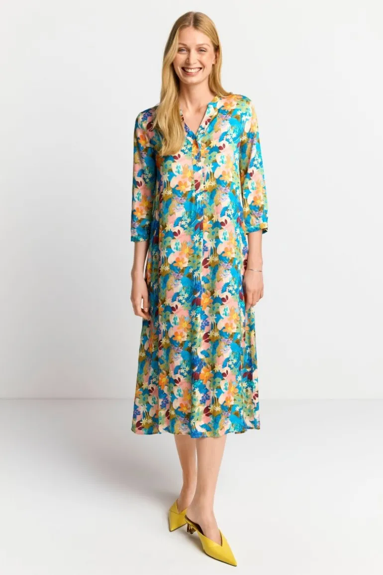 Midikleid Mit Buntem Blumenprint