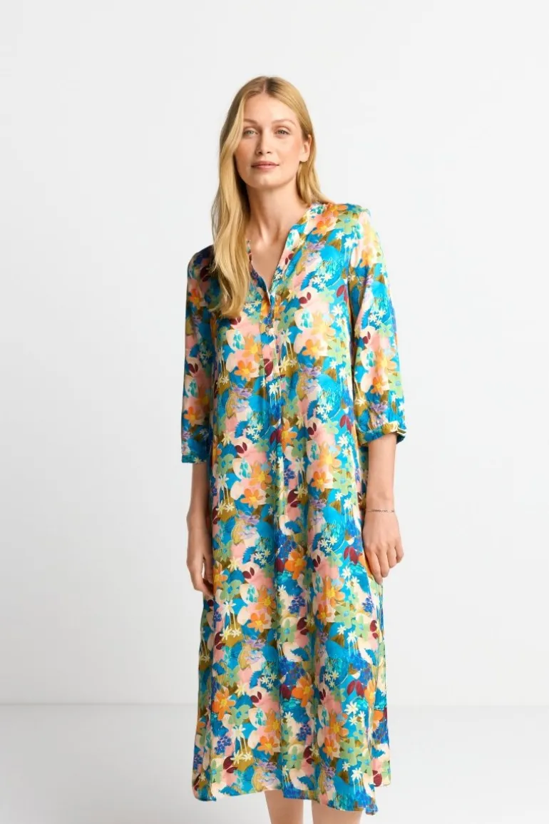 Midikleid Mit Buntem Blumenprint