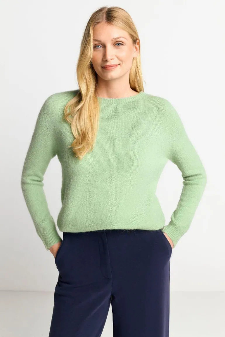 Strickpullover Aus Weichem Materialmix