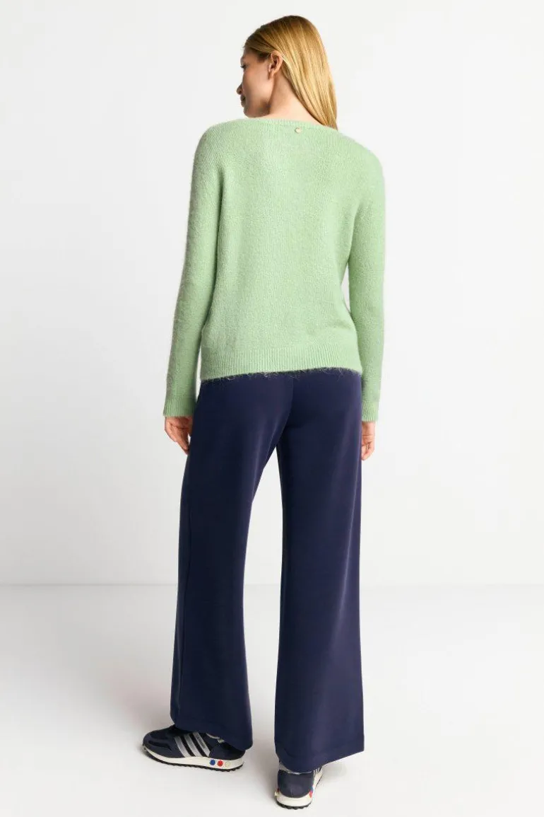 Strickpullover Aus Weichem Materialmix