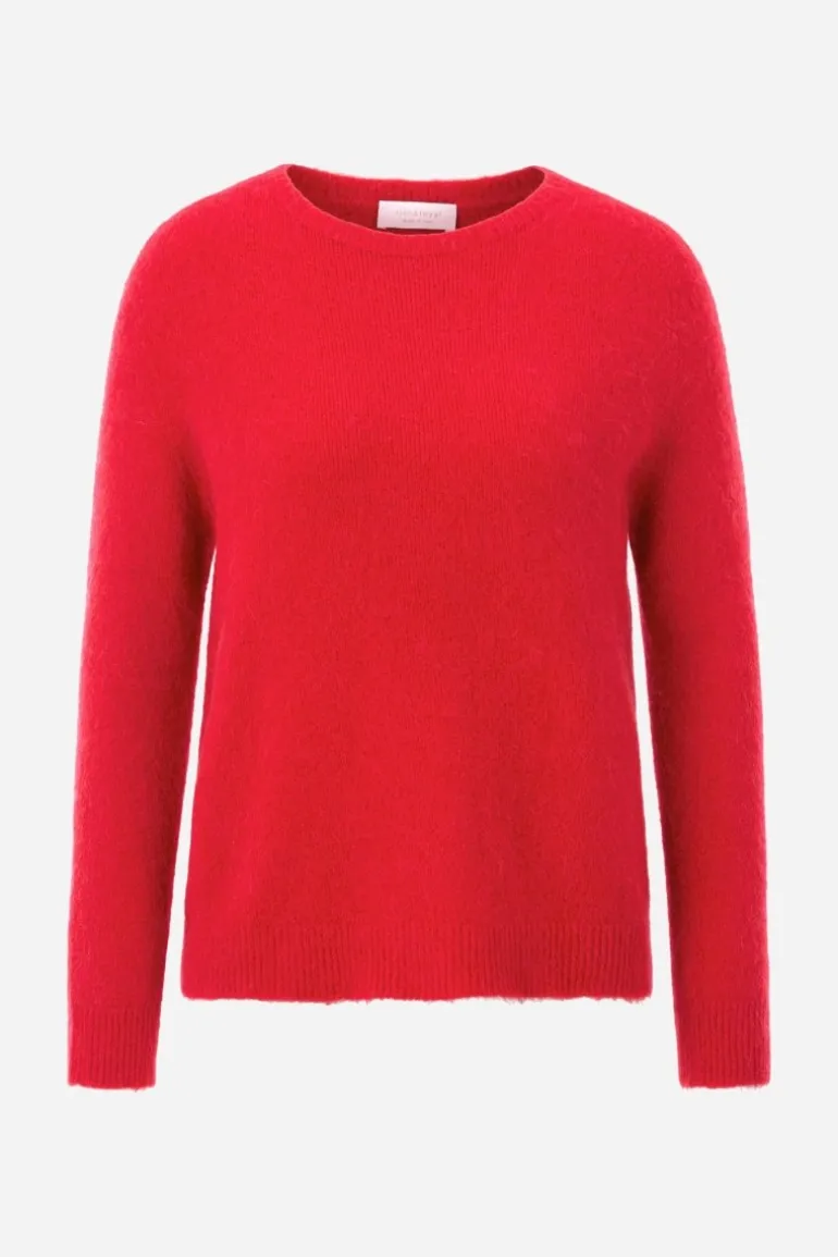Strickpullover Aus Weichem Materialmix