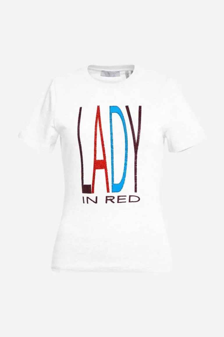 T-Shirt Mit Strass-Schriftzug