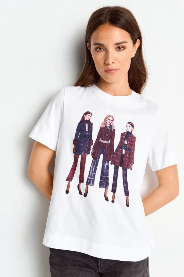 Weißes T-Shirt Mit Crew-Neck