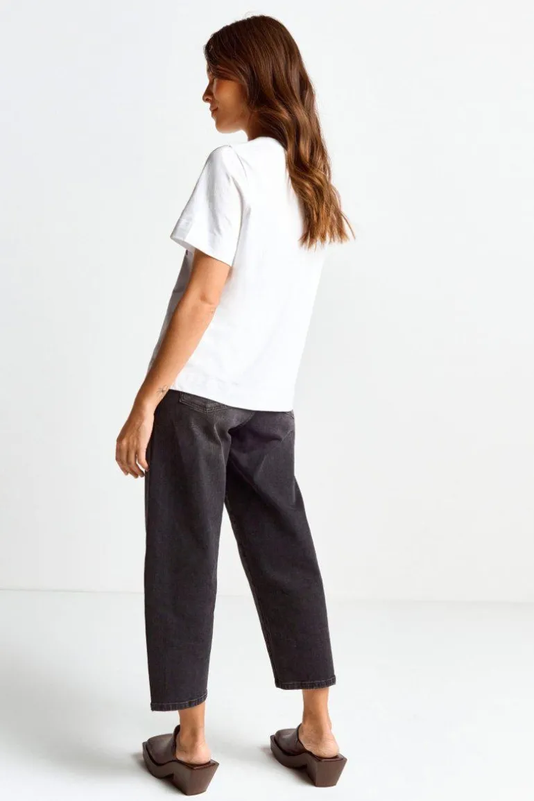 Weißes T-Shirt Mit Crew-Neck