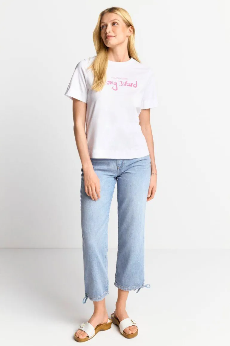 Weißes T-Shirt Mit Schriftzug